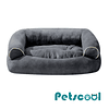 Cama Sofá para Perros Grandes y Medianos PetsCool L 105 x 65 cm Gris oscuro Lavable y Ortopédica
