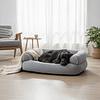 Cama Sofá para Perros medianos PetsCool M 70x55 cm Gris Lavable y Ortopédica