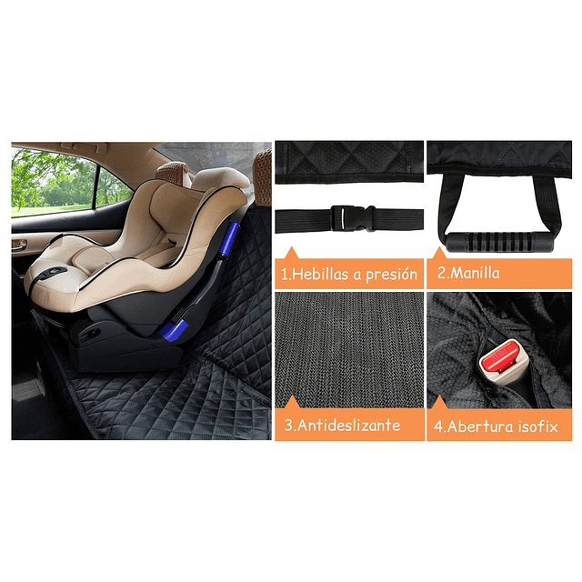 Funda Cubre Asiento Auto/SUV/Camioneta PetsCool Impermeable Negro