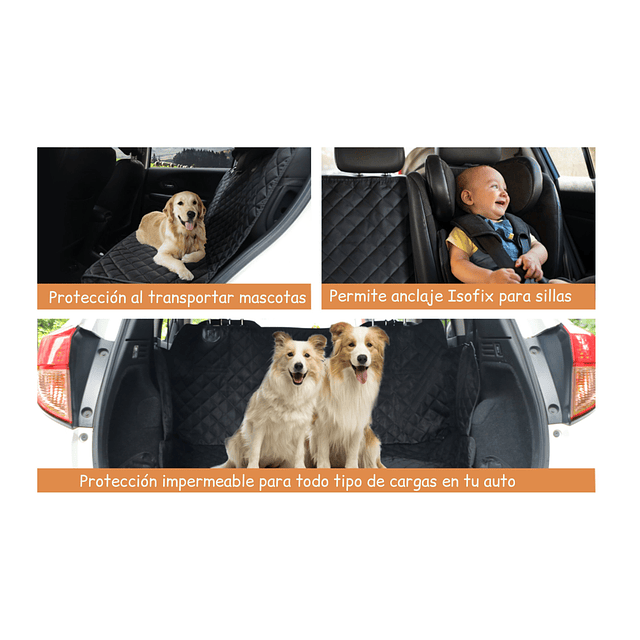 Funda Cubre Asiento Auto/SUV/Camioneta PetsCool Impermeable Negro