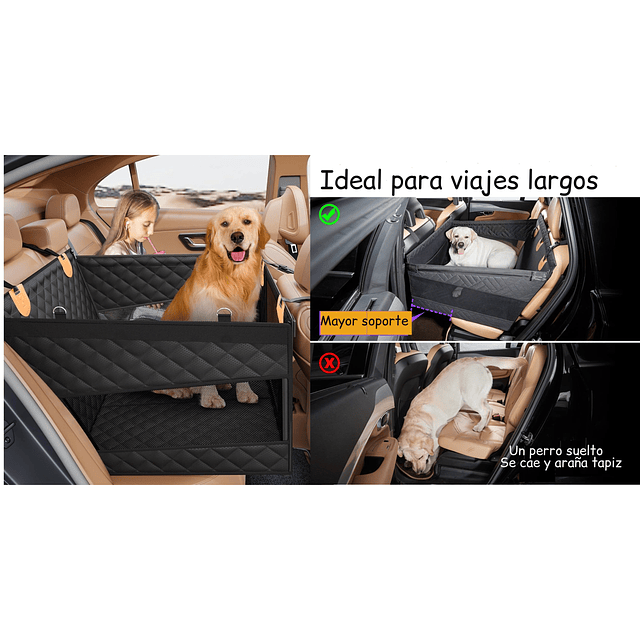 Silla de Auto para Perro PetsCool negra- S- M Impermeable