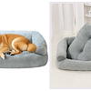 Cama Sofá para Perros medianos PetsCool M 70x55 cm Gris Lavable y Ortopédica