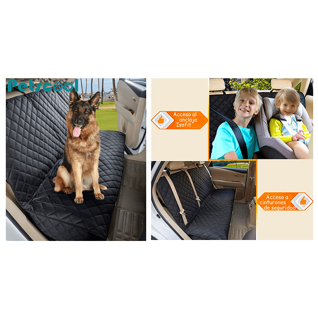 Funda Cubre Asiento Auto/SUV/Camioneta PetsCool Impermeable Negro