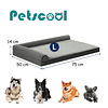 Cama Sofá Ortopédico PetsCool para Perros, viscoelástica, lavable, Gris Talla L