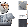 Cama Sofá para Perros medianos PetsCool M 70x55 cm Gris Lavable y Ortopédica