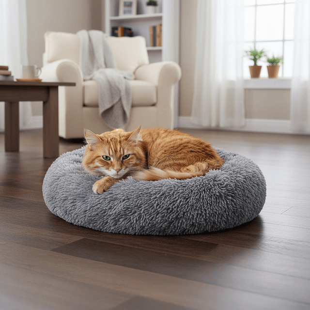 Cama Nido Relajante para Mascotas S PetsCool Gris 50 cm Antiansiedad