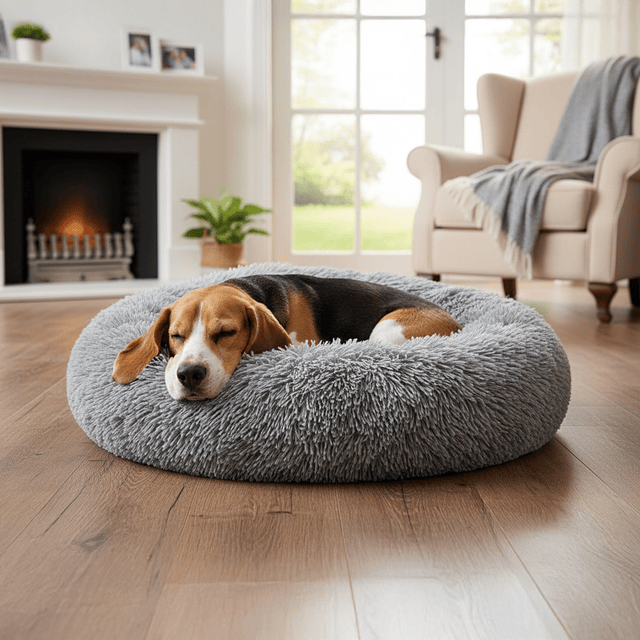 Cama Nido Relajante para Mascotas M PetsCool Gris 60 cm Antiansiedad