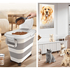 Contenedor Hermético Plegable Alimento Mascota PetsCool 22 kg Gris Ruedas