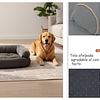 Cama Sofá para Perros Grandes y Medianos PetsCool L 105 x 65 cm Gris oscuro Lavable y Ortopédica