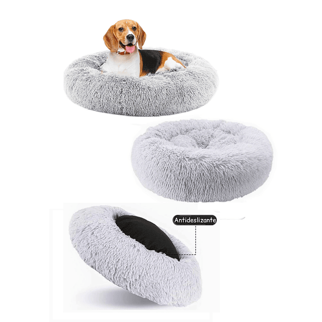 Cama Nido Relajante para Mascotas M PetsCool Gris 60 cm Antiansiedad