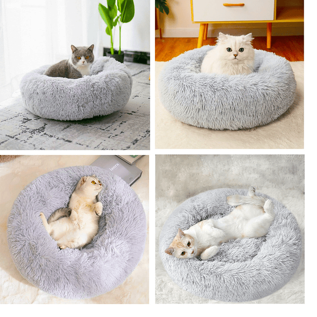 Cama Nido Relajante para Mascotas S PetsCool Gris 50 cm Antiansiedad