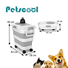 Contenedor Hermético Plegable Alimento Mascota PetsCool 22 kg Gris Ruedas