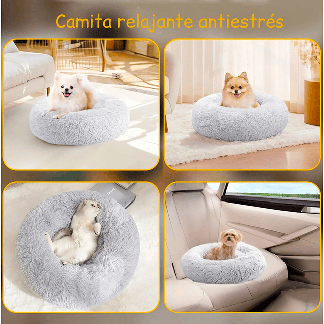 Cama Nido Relajante para Mascotas S PetsCool Gris 50 cm Antiansiedad