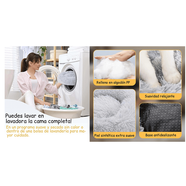 Cama Nido Relajante para Mascotas M PetsCool Gris 60 cm Antiansiedad