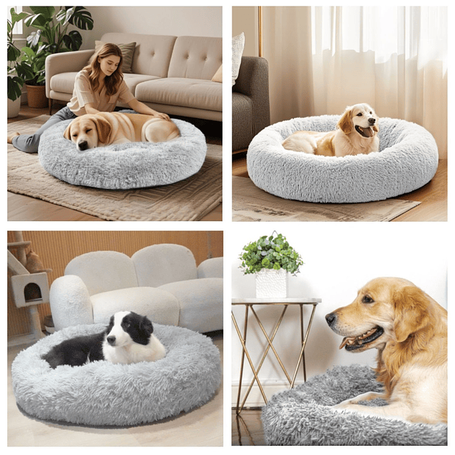 Cama Nido Relajante para Mascotas XL PetsCool Gris 80 cm Antiansiedad