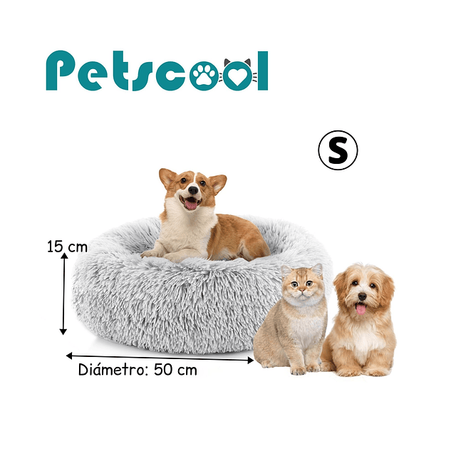 Cama Nido Relajante para Mascotas S PetsCool Gris 50 cm Antiansiedad