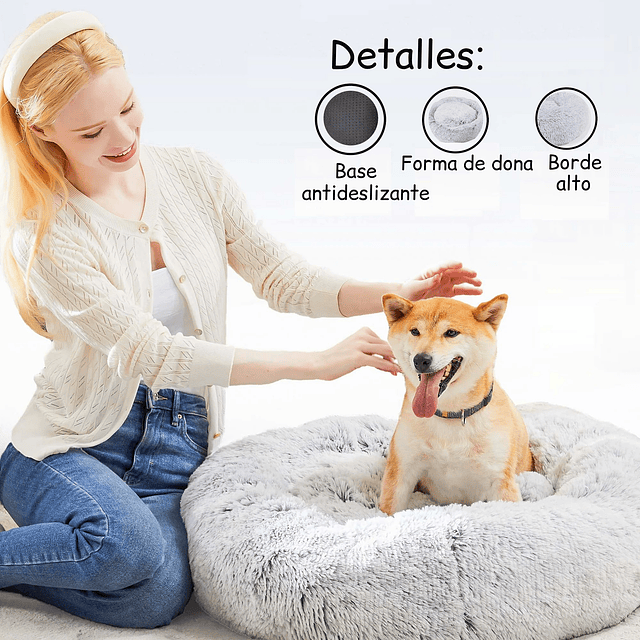 Cama Nido Relajante para Mascotas XL PetsCool Gris 80 cm Antiansiedad