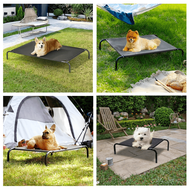 Cama Elevada Mascotas PetsCool Talla S 68x55 cm Soporta Perro Gato 15kg