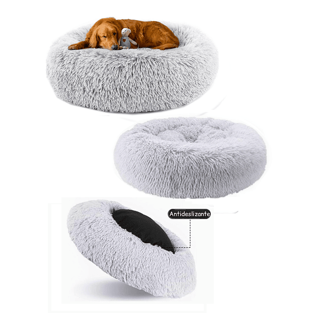 Cama Nido Relajante para Mascotas XL PetsCool Gris 80 cm Antiansiedad