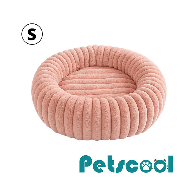 Cama Nido Donut Mascotas S PetsCool Rosa 50 cm Antiansiedad Perro Gato