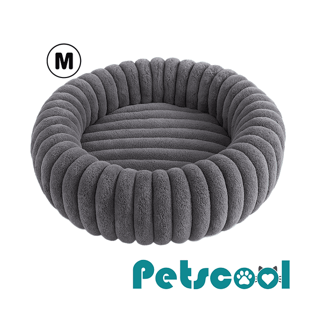 Cama Nido Donut Mascotas M PetsCool Gris 60 cm Antiansiedad Perro Gato