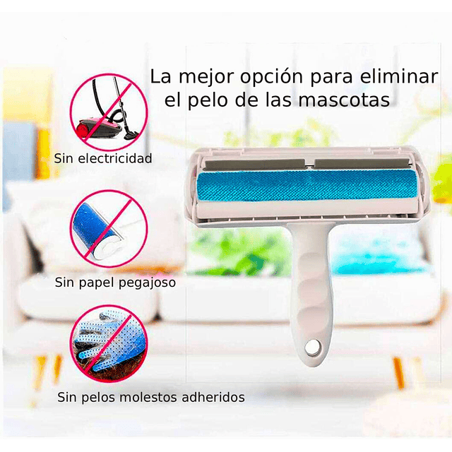 Rodillo Removedor de Pelos Mascotas PetsCool Reutilizable Sin Repuestos