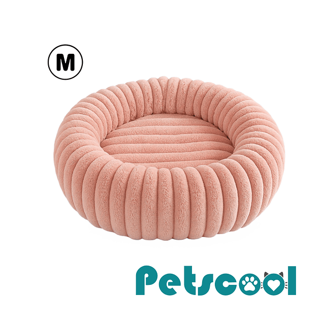 Cama Nido Donut Mascotas M PetsCool Rosa 60 cm Antiansiedad Perro Gato