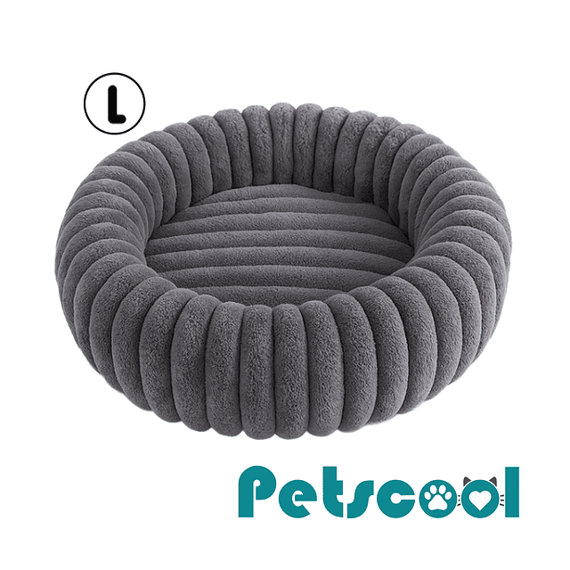 Cama Nido Donut Mascotas L PetsCool Gris 70 cm Antiansiedad Multimascota