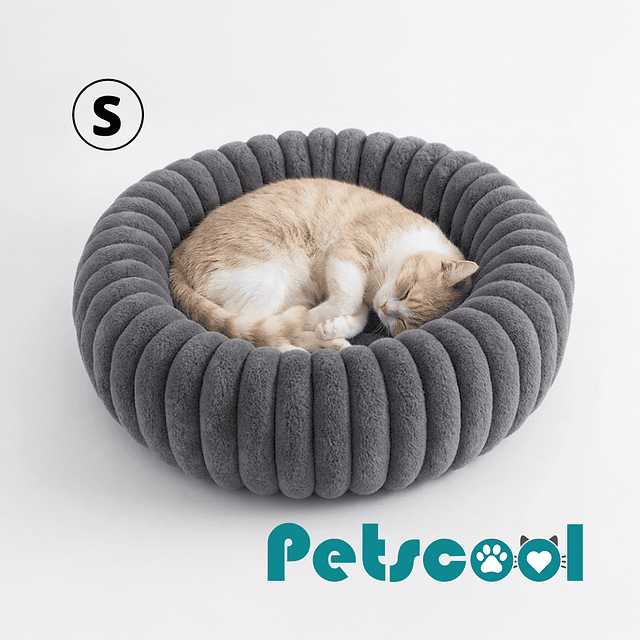 Cama Nido Donut Mascotas S PetsCool Gris 50 cm Antiansiedad Perro Gato