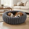 Cama Nido Donut Mascotas M PetsCool Gris 60 cm Antiansiedad Perro Gato