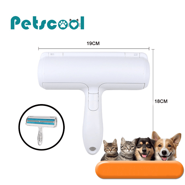 Rodillo Removedor de Pelos Mascotas PetsCool Reutilizable Sin Repuestos