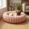 Cama Nido Donut Mascotas M PetsCool Rosa 60 cm Antiansiedad Perro Gato