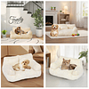 Cama Sofá Relajante Mascotas PetsCool M Beige Lavable y Ortopédica