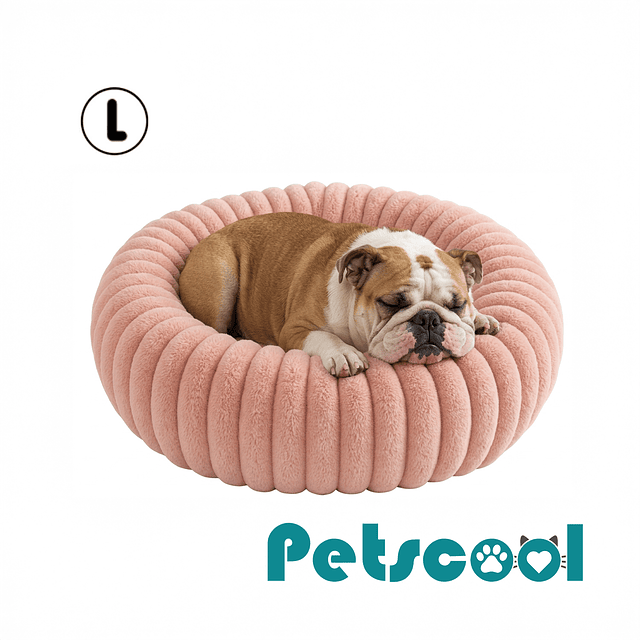 Cama Nido Donut Mascotas L PetsCool Rosa 70 cm Antiansiedad Multimascota