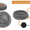 Cama Nido Donut Mascotas M PetsCool Gris 60 cm Antiansiedad Perro Gato