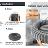 Cama Nido Donut Mascotas L PetsCool Gris 70 cm Antiansiedad Multimascota