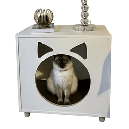 Velador Blanco Pet Para Gato Con Cojín