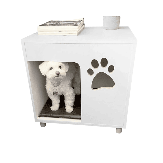 Velador Blanco Pet Para Perro Con Cojín