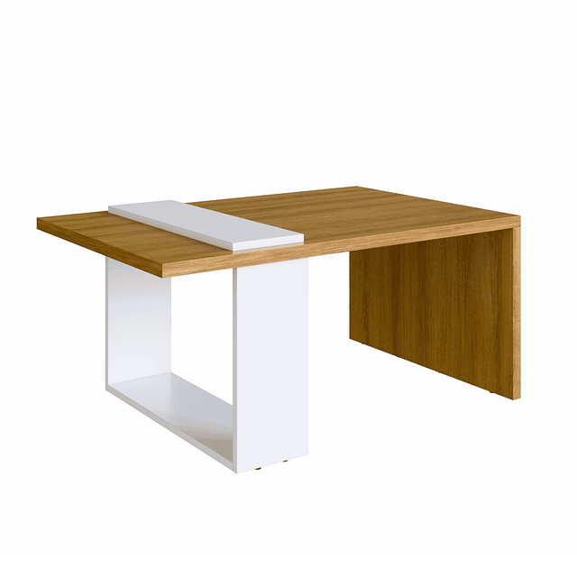 Mesa de Centro Nórdica Be Design Boho Miel Blanco 90cm