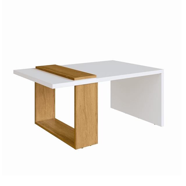 Mesa de Centro Nórdica Be Design Boho Blanco Miel 90cm