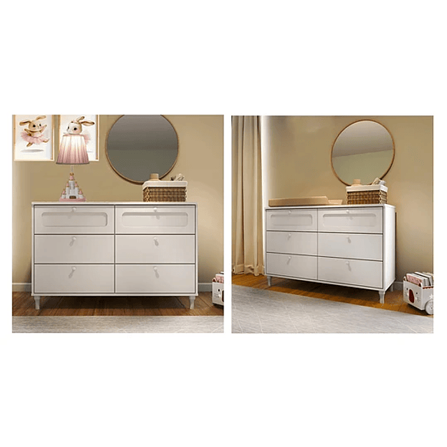 Bombita - Comoda 6 Cajones Blanca