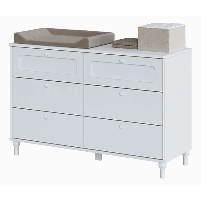 Bombita - Comoda 6 Cajones Blanca