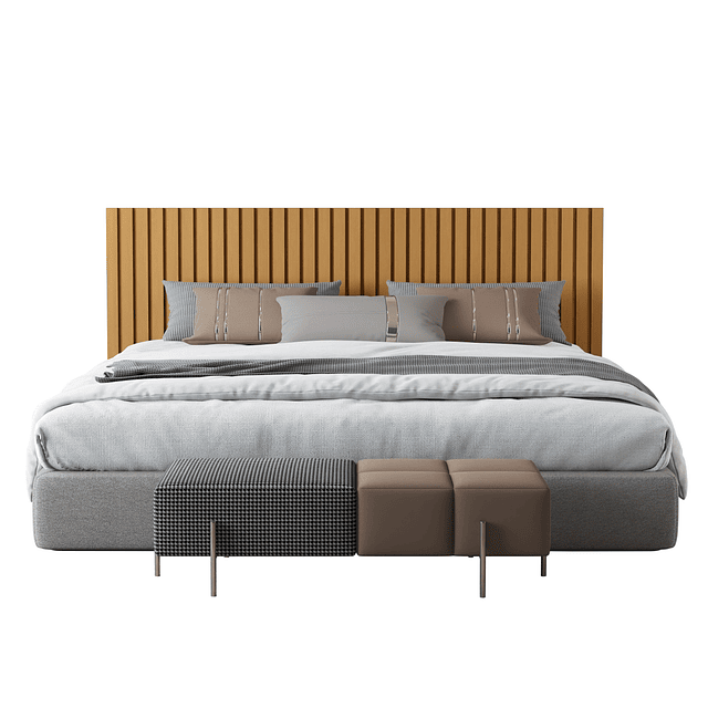 Bombita - Respaldo Panel King Madera Caramelo 24mm