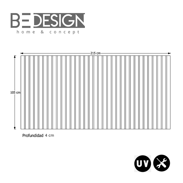Bombita - Respaldo Panel King Madera Caramelo 24mm