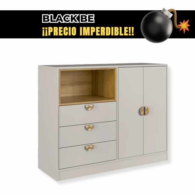 Bombita - Comoda 2 Puertas y 3 Cajones Cariño Arena