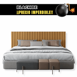 Bombita - Respaldo Panel King Madera Caramelo 24mm