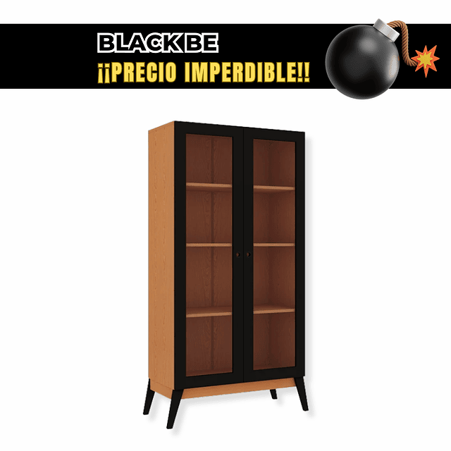 Bombita - Vitrina 2 Puertas Jamaica Caramelo Negro