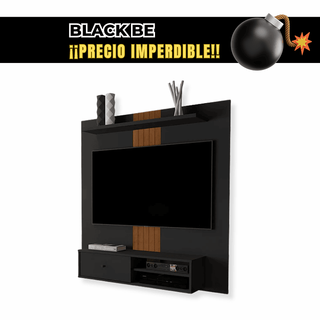 Bombita - Rack Pared Negro Be Caramelo