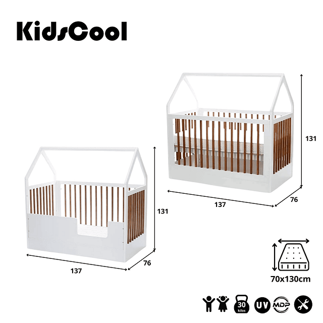 Bombita - Cuna Sognare Montessori Blanca/Miel