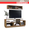 Full Descuento- Rack TV 60" Be Design con Repisa Aérea Miel Grafito